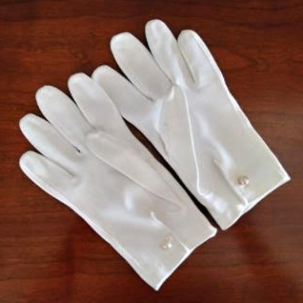 Vintage Girls White Dress Gloves